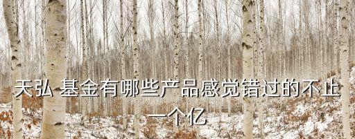 天弘 基金有哪些產(chǎn)品感覺錯(cuò)過(guò)的不止一個(gè)億