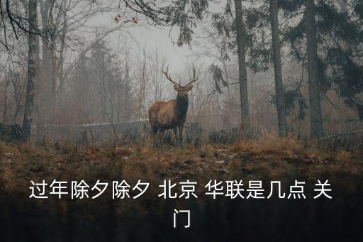 過年除夕除夕 北京 華聯(lián)是幾點 關(guān)門