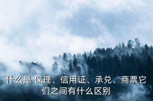 什么是 保理、信用證、承兌、商票它們之間有什么區(qū)別