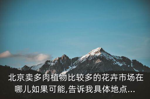  北京賣(mài)多肉植物比較多的花卉市場(chǎng)在哪兒如果可能,告訴我具體地點(diǎn)...