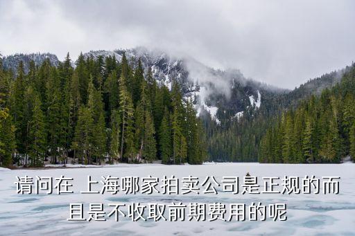 請問在 上海哪家拍賣公司是正規(guī)的而且是不收取前期費用的呢