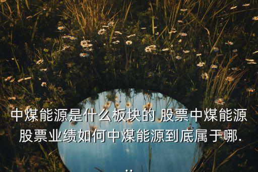 中煤能源是什么板塊的 股票中煤能源 股票業(yè)績如何中煤能源到底屬于哪...