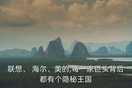 聯(lián)想、 海爾、美的,每一家巨頭背后都有個(gè)隱秘王國