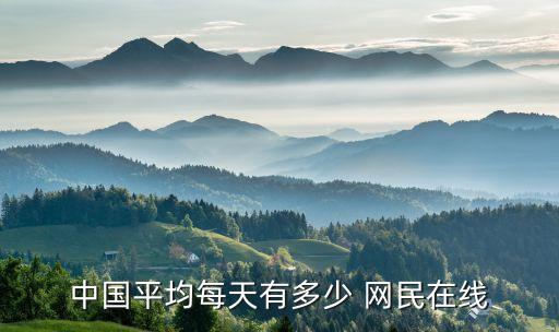 中國平均每天有多少 網民在線