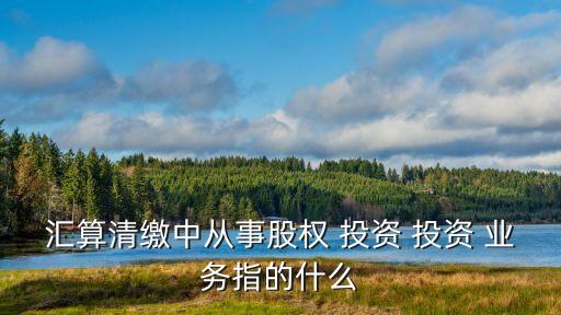 匯算清繳中從事股權 投資 投資 業(yè)務指的什么