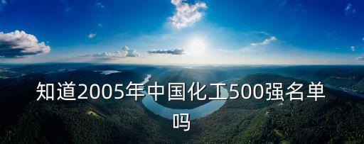 知道2005年中國(guó)化工500強(qiáng)名單嗎