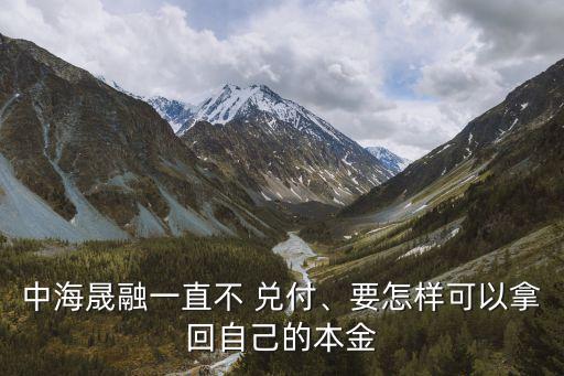 中海晟融一直不 兌付、要怎樣可以拿回自己的本金