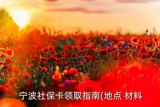 寧波社?？I(lǐng)取指南(地點(diǎn) 材料