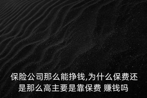  保險公司那么能掙錢,為什么保費(fèi)還是那么高主要是靠保費(fèi) 賺錢嗎