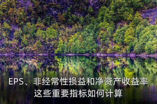 EPS、非經(jīng)常性損益和凈資產(chǎn)收益率這些重要指標(biāo)如何計(jì)算