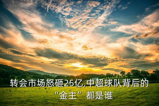 轉會市場怒砸25億,中超球隊背后的“金主”都是誰