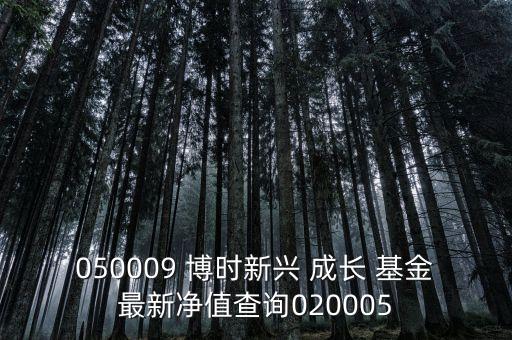050009 博時(shí)新興 成長 基金最新凈值查詢020005