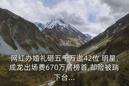網紅辦婚禮砸五千萬邀42位 明星,成龍出場費670萬居榜首,卻險被踹下臺...