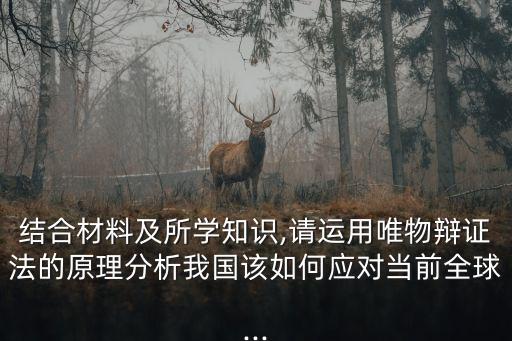 結(jié)合材料及所學(xué)知識,請運(yùn)用唯物辯證法的原理分析我國該如何應(yīng)對當(dāng)前全球...