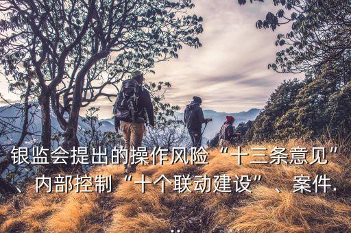 銀監(jiān)會提出的操作風(fēng)險“十三條意見”、內(nèi)部控制“十個聯(lián)動建設(shè)”、案件...