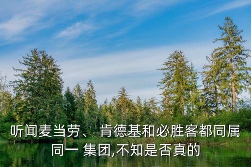 聽(tīng)聞麥當(dāng)勞、 肯德基和必勝客都同屬同一 集團(tuán),不知是否真的