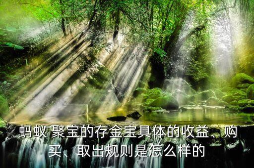  螞蟻 聚寶的存金寶具體的收益、購買、取出規(guī)則是怎么樣的