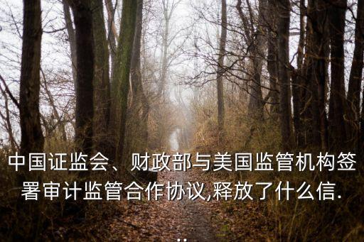 中國證監(jiān)會(huì)、財(cái)政部與美國監(jiān)管機(jī)構(gòu)簽署審計(jì)監(jiān)管合作協(xié)議,釋放了什么信...