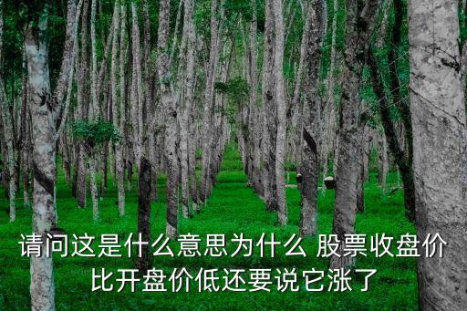 請(qǐng)問(wèn)這是什么意思為什么 股票收盤(pán)價(jià)比開(kāi)盤(pán)價(jià)低還要說(shuō)它漲了