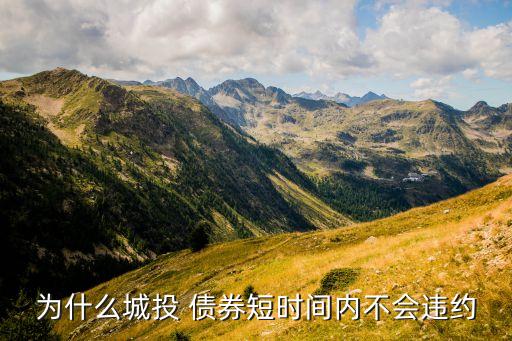 為什么城投 債券短時間內不會違約
