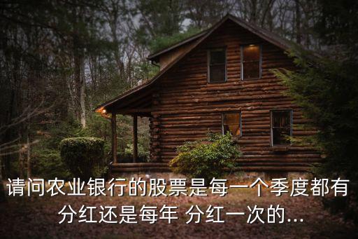 請(qǐng)問(wèn)農(nóng)業(yè)銀行的股票是每一個(gè)季度都有 分紅還是每年 分紅一次的...