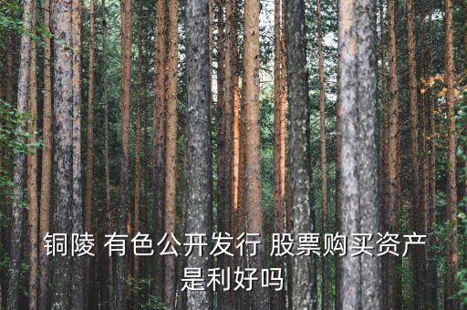  銅陵 有色公開(kāi)發(fā)行 股票購(gòu)買資產(chǎn)是利好嗎