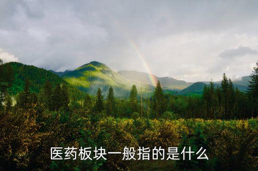 醫(yī)藥板塊一般指的是什么
