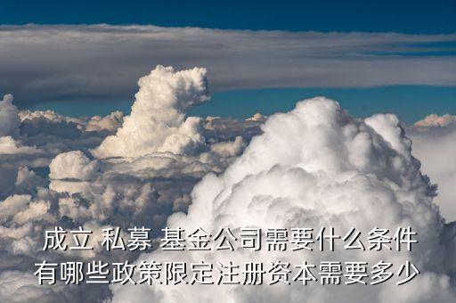  成立 私募 基金公司需要什么條件有哪些政策限定注冊(cè)資本需要多少