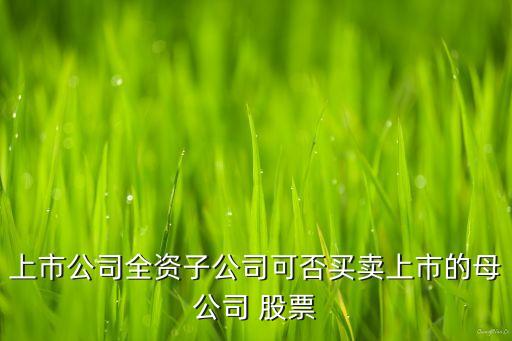 上市公司全資子公司可否買(mǎi)賣(mài)上市的母公司 股票