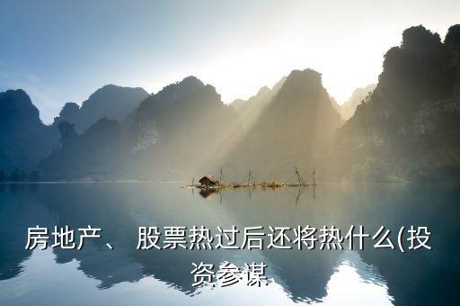 房地產(chǎn)、 股票熱過后還將熱什么(投資參謀