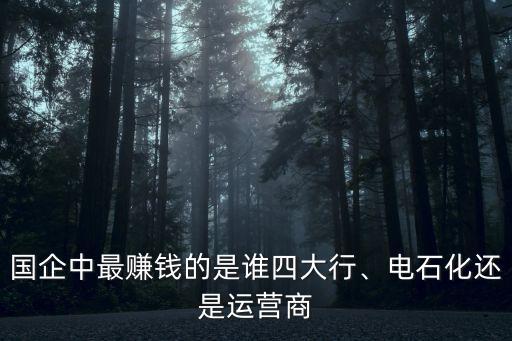 國(guó)企中最賺錢的是誰(shuí)四大行、電石化還是運(yùn)營(yíng)商