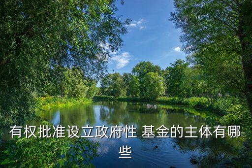 有權(quán)批準設立政府性 基金的主體有哪些