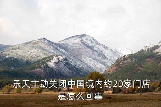  樂天主動關閉中國境內(nèi)約20家門店是怎么回事