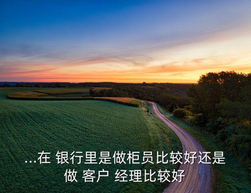 ...在 銀行里是做柜員比較好還是做 客戶(hù) 經(jīng)理比較好
