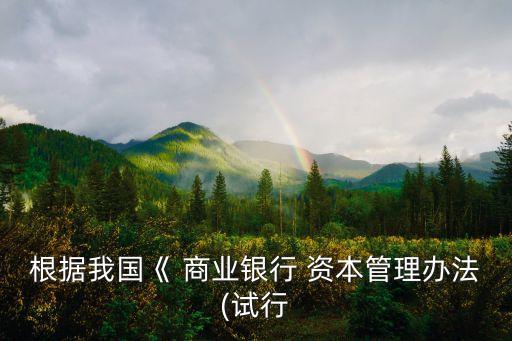 根據(jù)我國(guó)《 商業(yè)銀行 資本管理辦法(試行
