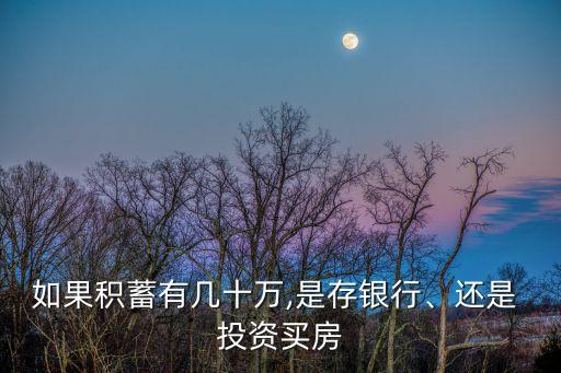 如果積蓄有幾十萬(wàn),是存銀行、還是 投資買(mǎi)房